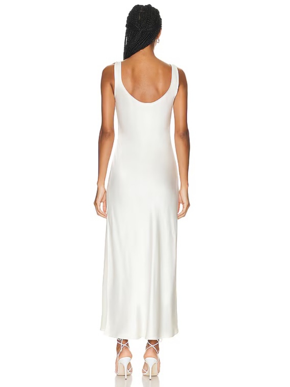 ENZA COSTA Satin Tank Dress in Cloud 1 S - Picture 2 of 15